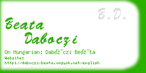 beata daboczi business card